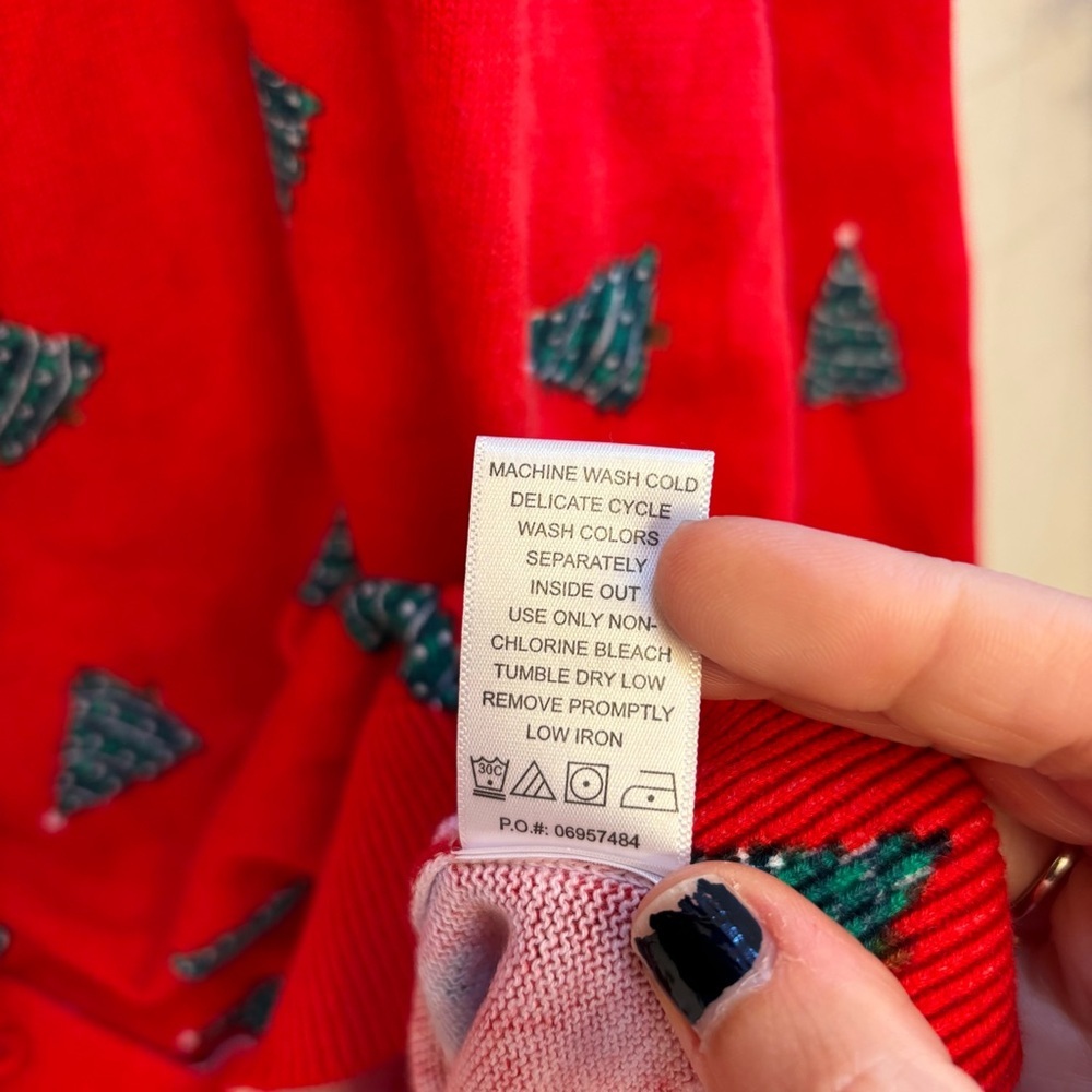 Woman Within Christmas Tree Cardigan Artsy Teacher Office Church Grannycore Knit - Picture 12 of 13